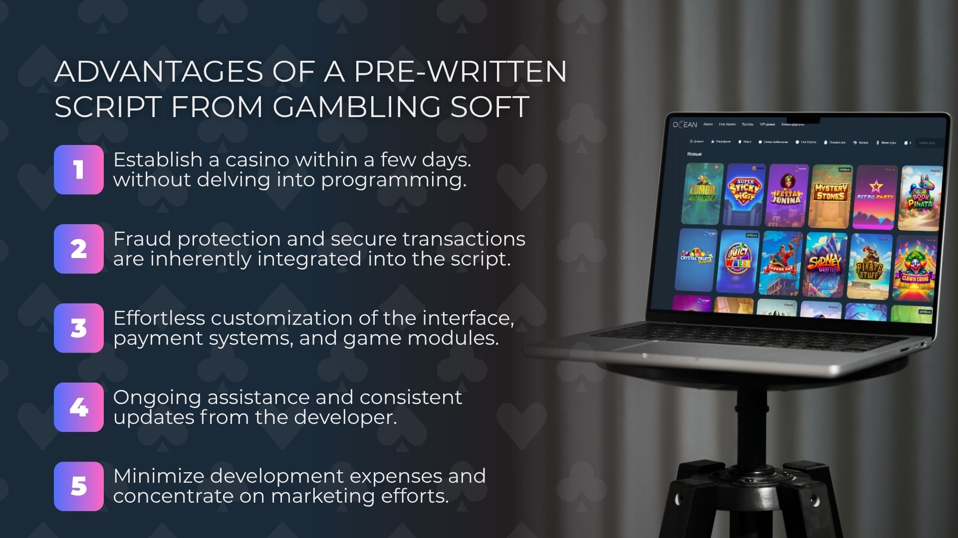 Advantages of a pre-written script from Gambling Soft