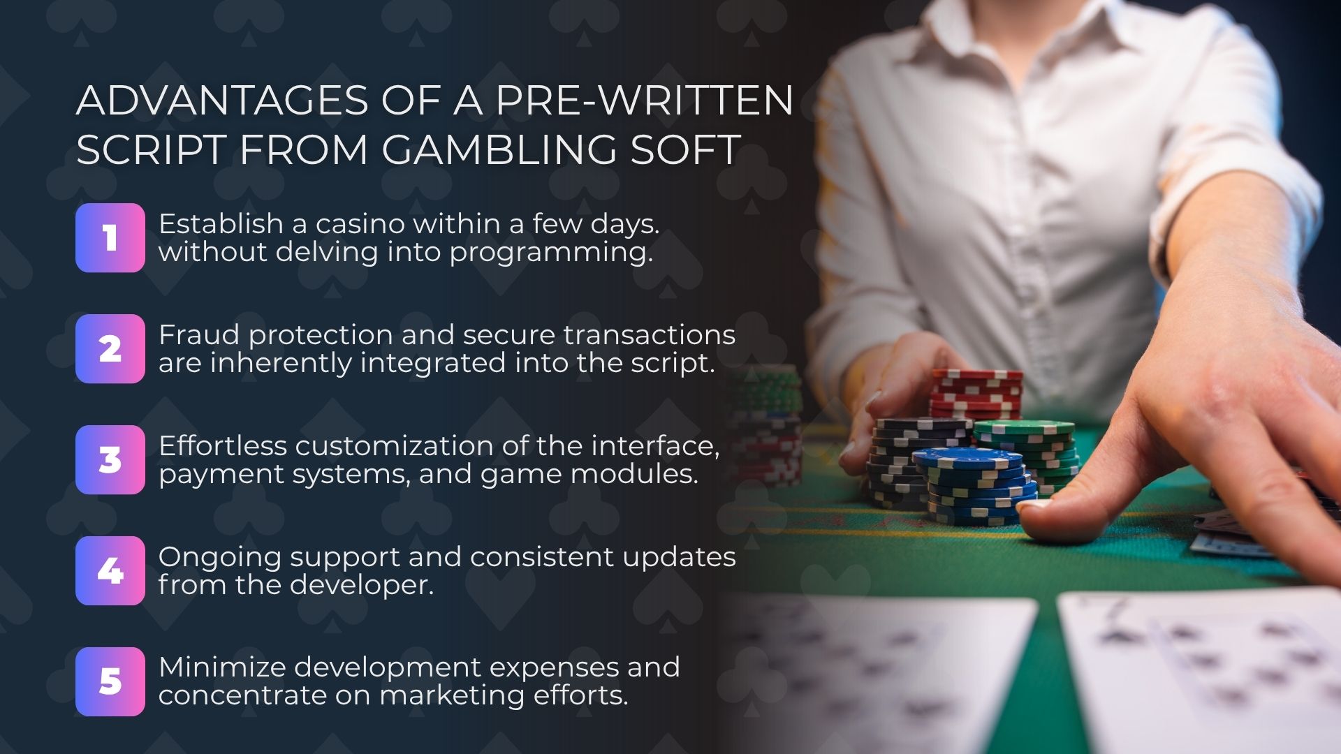 Advantages of a pre-written script from Gambling Soft