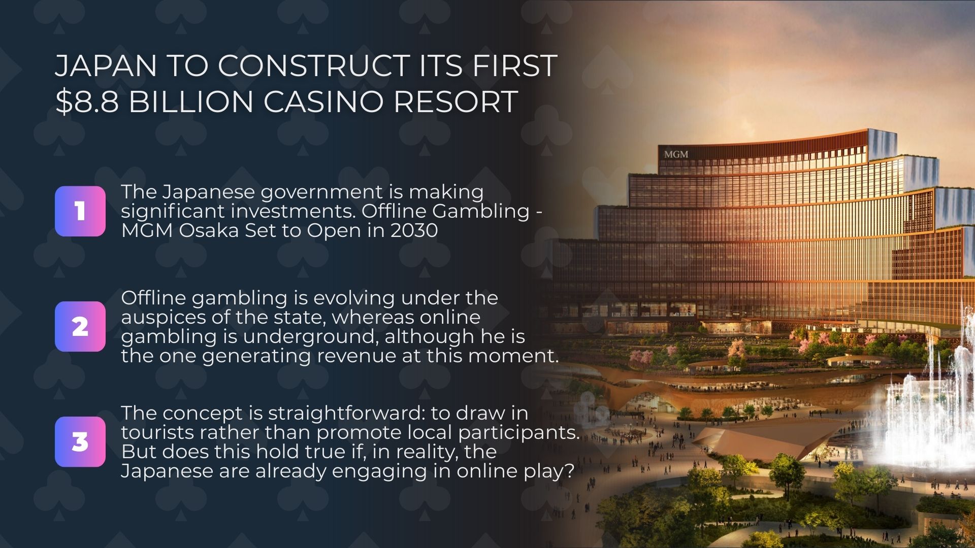 Japan's government invests in offline gambling - MGM Osaka to open in 2030