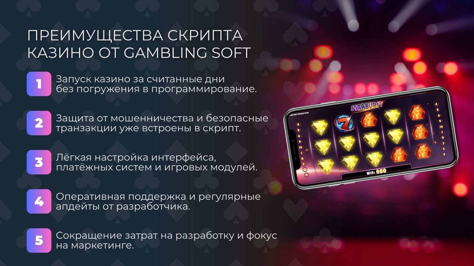 Преимущества скрипта онлайн казино от Gambling soft