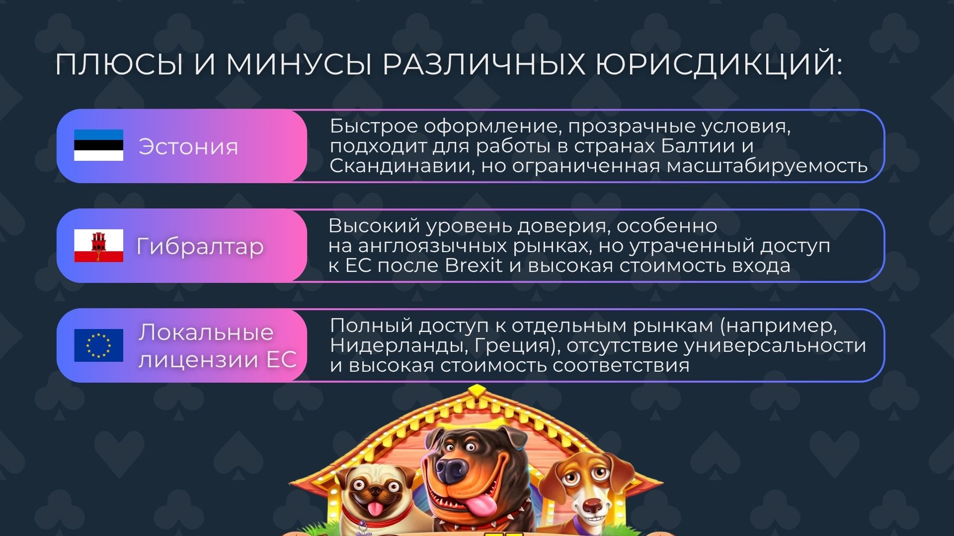 Плюсы и минусы различных юрисдикций в европе: