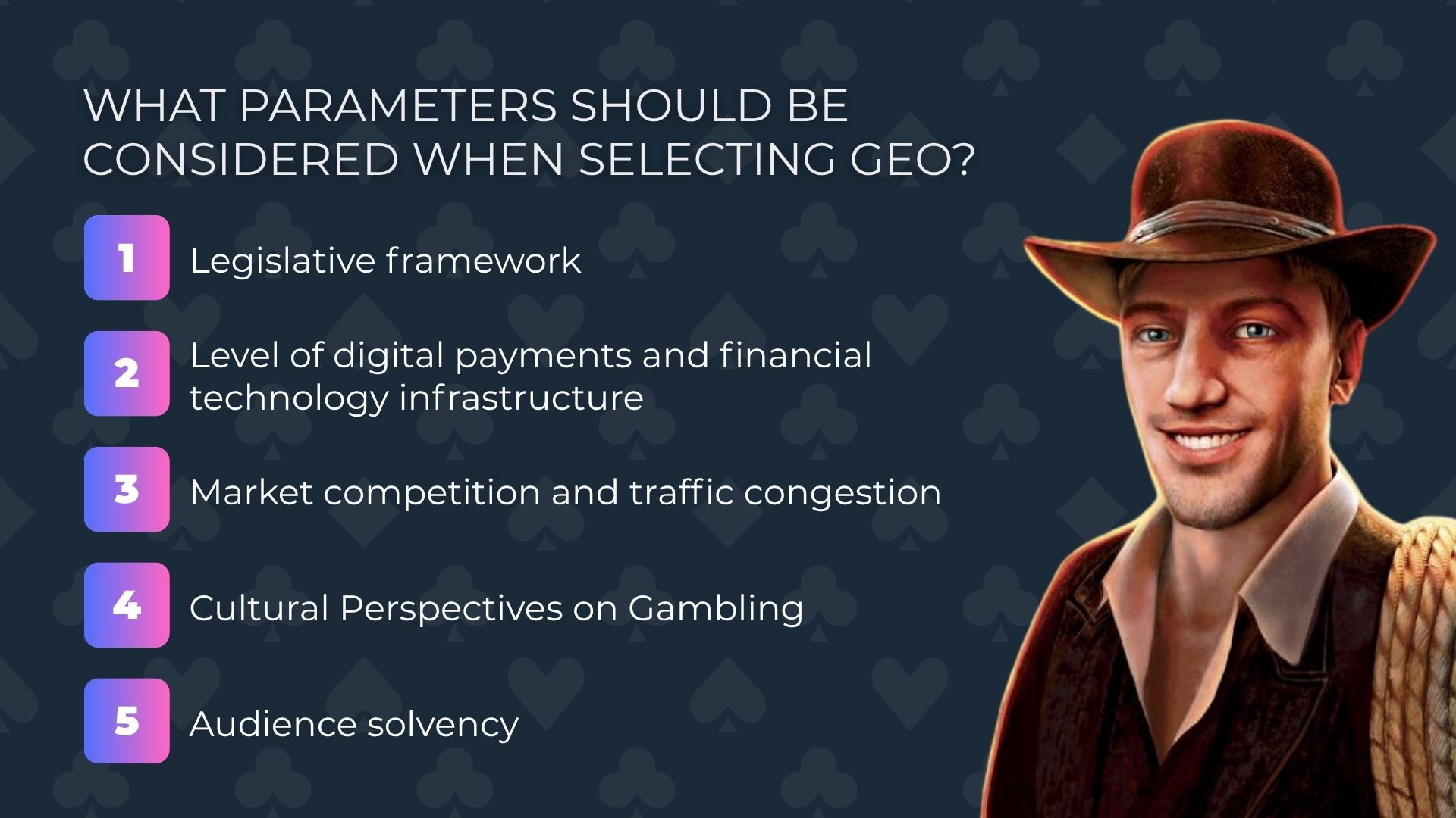 What parameters should be considered when selecting GEO?