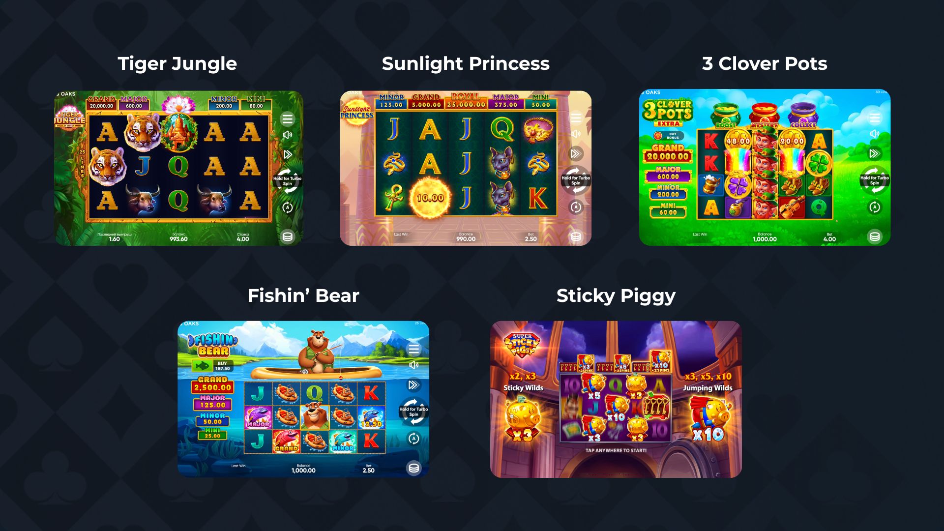 أفضل 5 سلوتات من 3 Oaks Gaming