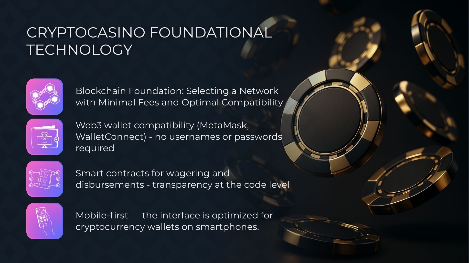 التقنيات الأساسية لكازينو العملات الرقمية