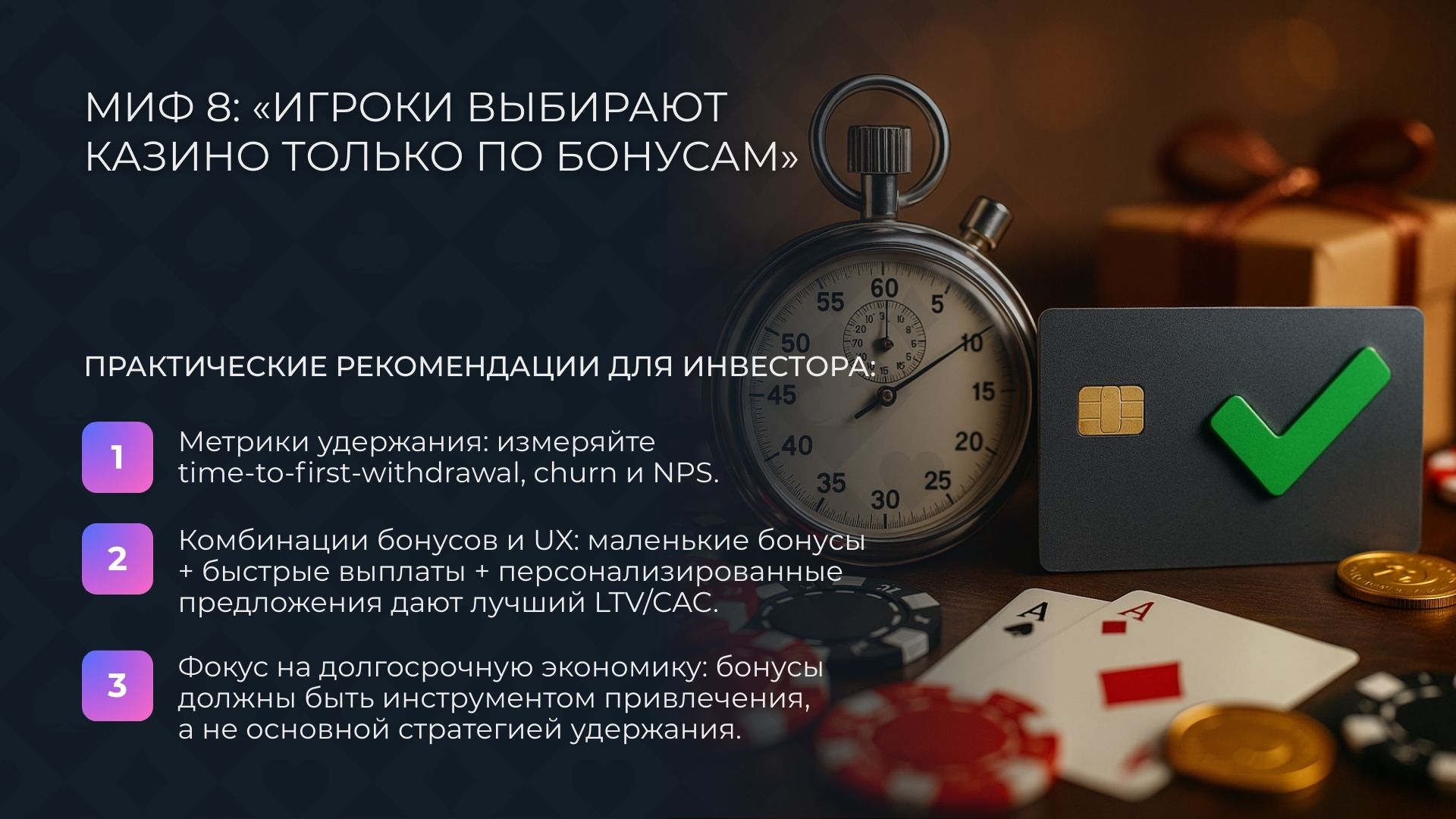Миф 8: «Игроки выбирают казино только по бонусам»