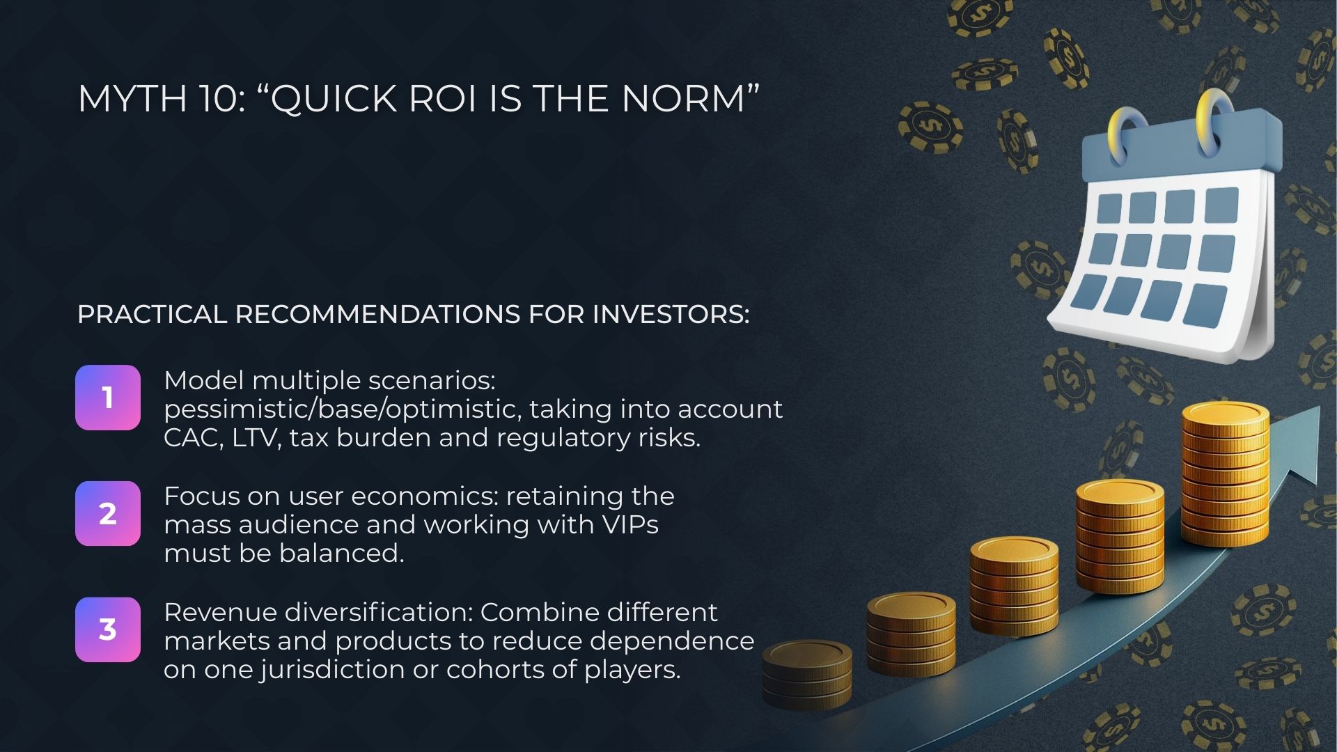 الخرافة 10: العائد السريع هو القاعدة في الكازينوهات عبر الإنترنت