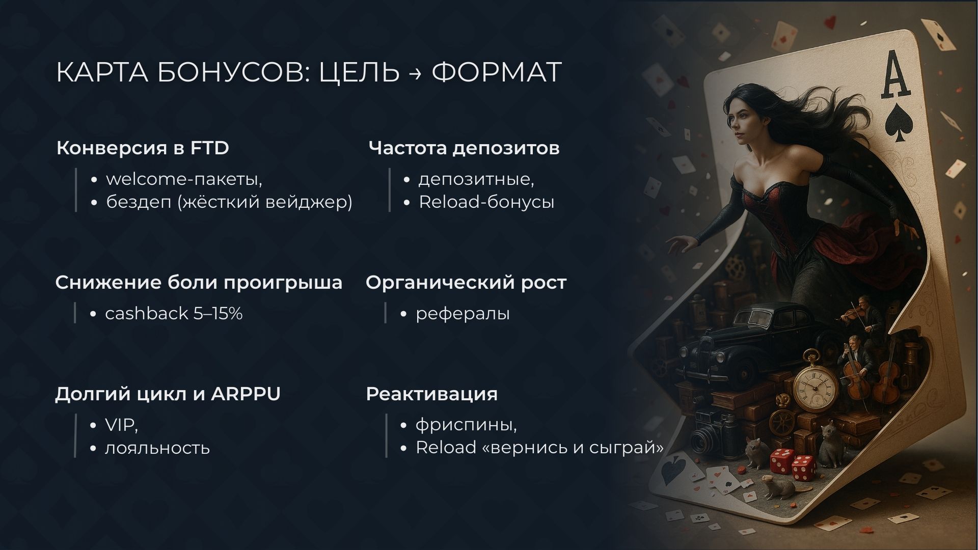 Как бонусы влияют на метрики казино