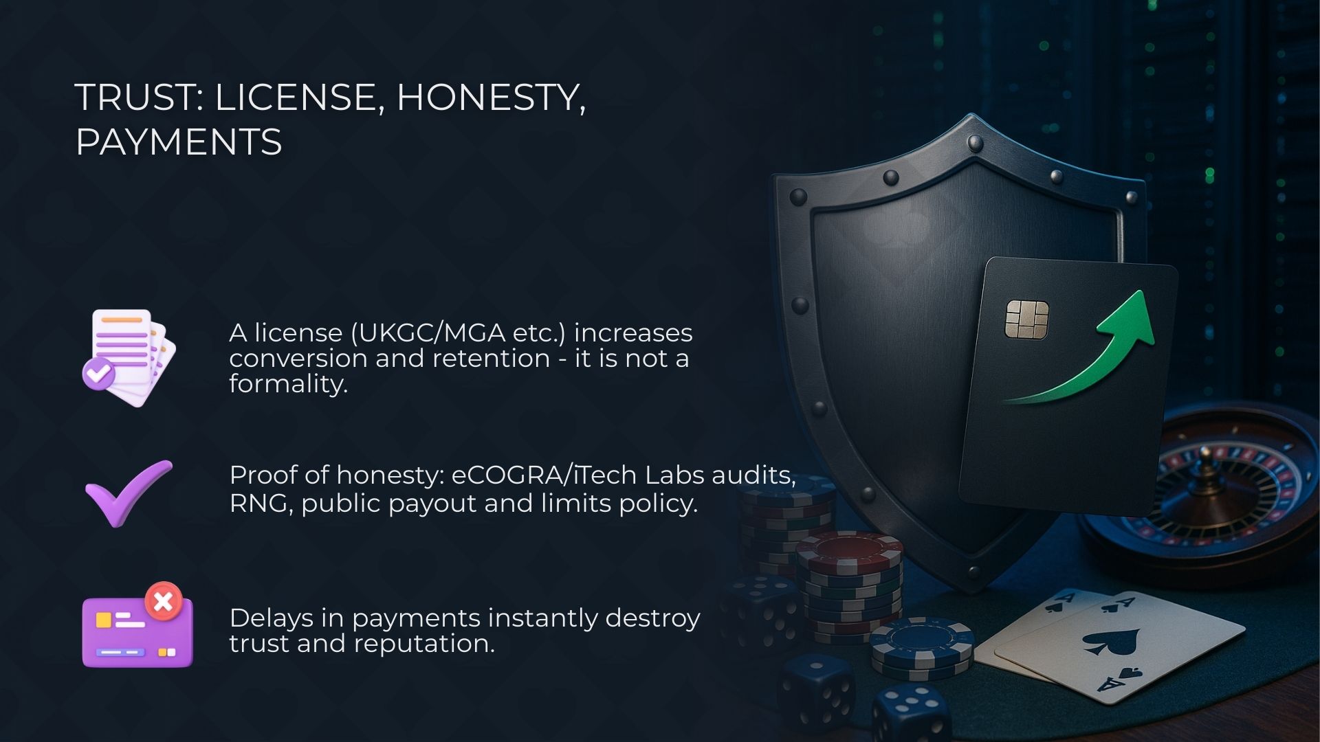 معايير ثقة الكازينو: الترخيص، العدالة، المدفوعات