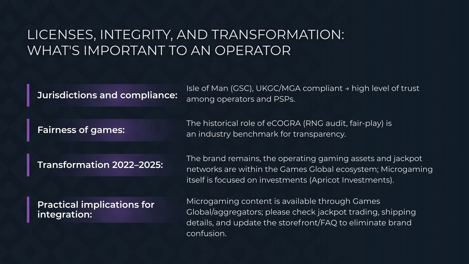 التراخيص، النزاهة والتحول: ما يجب على المشغلين معرفته