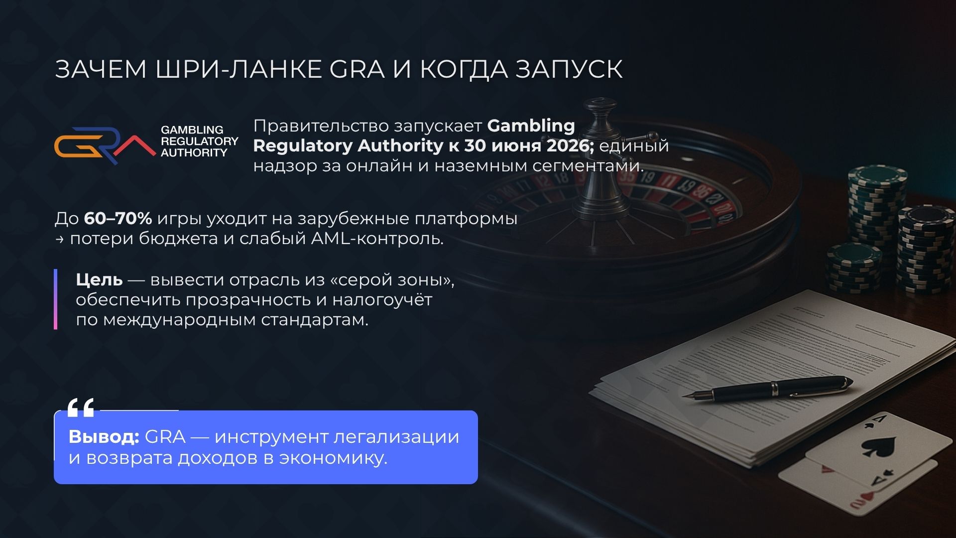 Правительство Шри-Ланки объявило о планах запустить Gambling Regulatory Authority (GRA) — национальный орган по надзору за азартными играми — к 30 июня 2026 года.