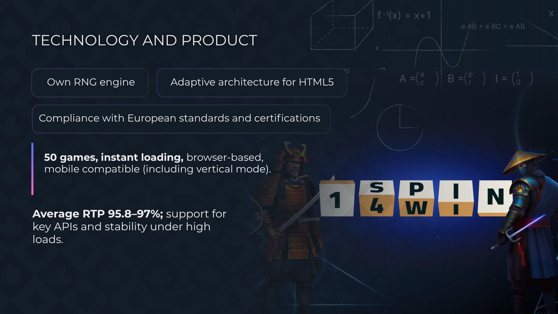 تقنيات ومنتجات مزود الألعاب 1Spin4Win