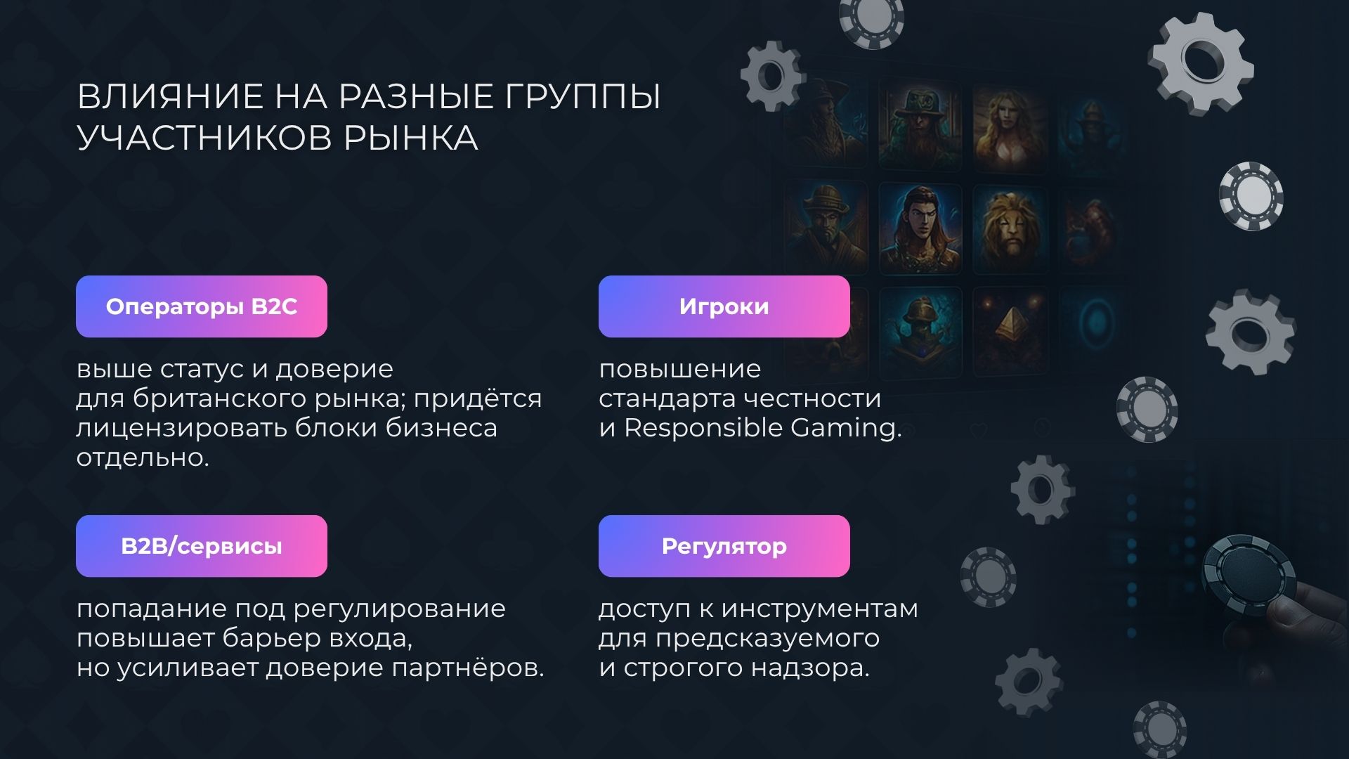 Влияние на разные группы участников рынка