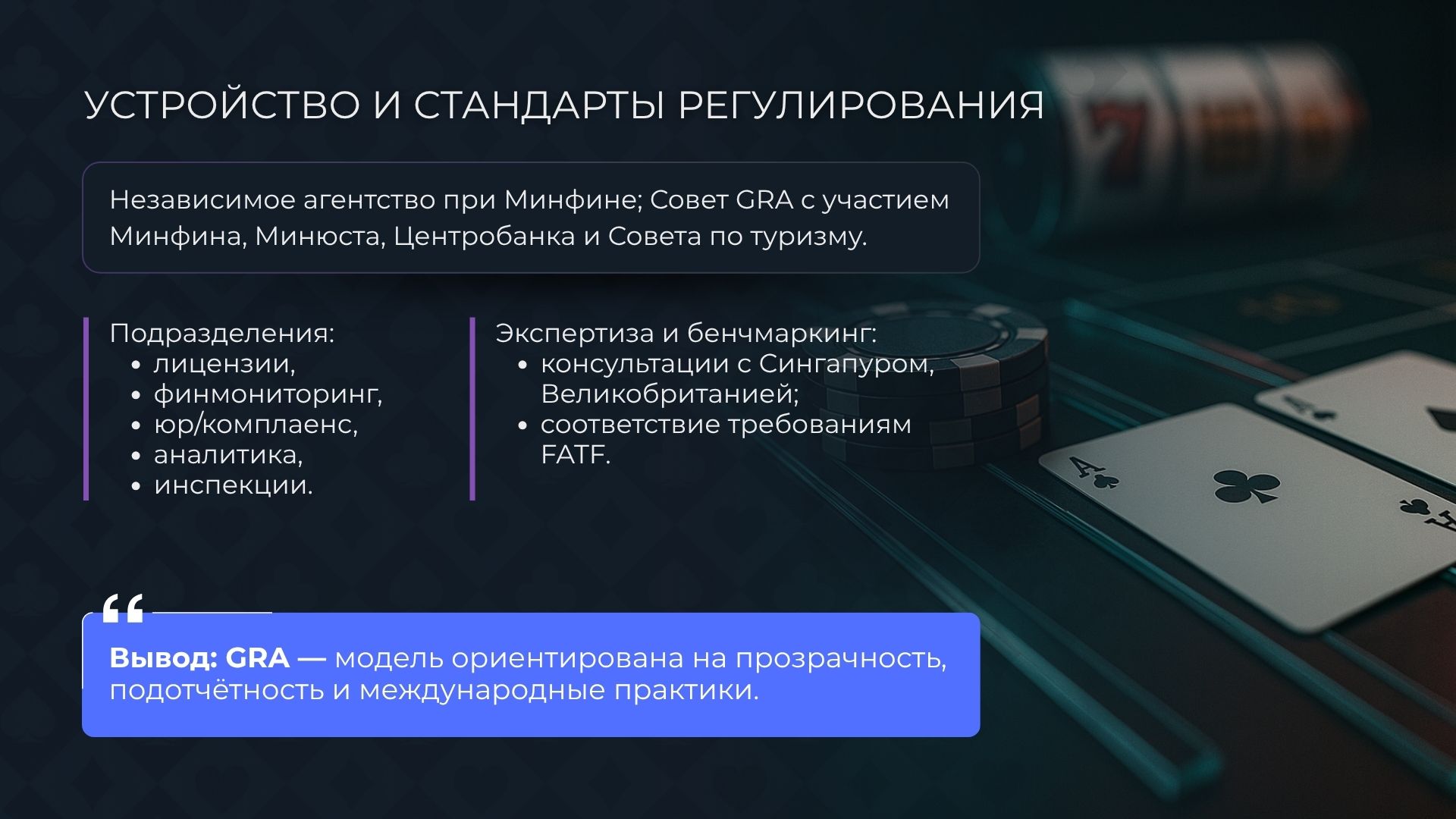 Структура и управление Gambling Regulatory Authority (GRA)
