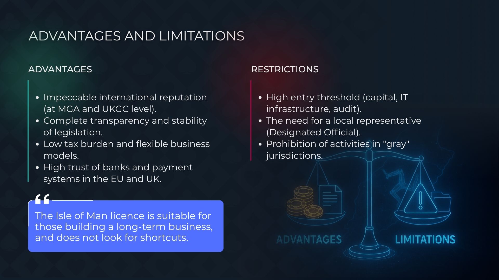 مزايا وقيود ترخيص الكازينو في جزيرة مان