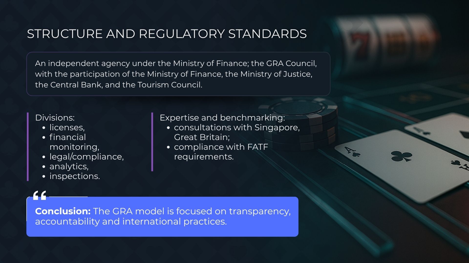 هيكل وهيئة إدارة هيئة تنظيم القمار (GRA)