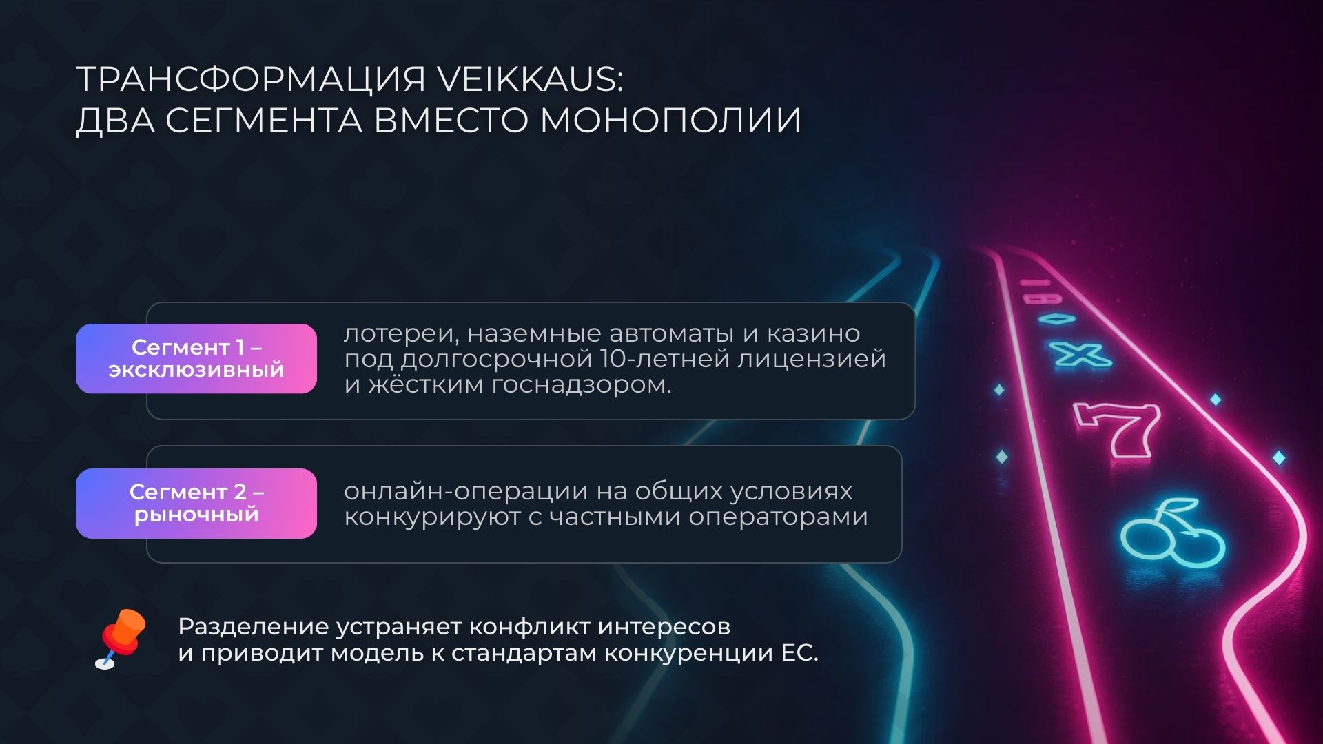 Трансформация Veikkaus в Финляндии: два сегмента азартных игр вместо единой монополии